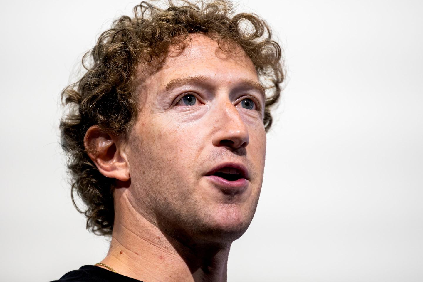 Mark Zuckerberg, chief executive officer of Meta Platforms Inc., during the Meta Connect event in Menlo Park, California, US, on Wednesday, Sept. 25, 2024.