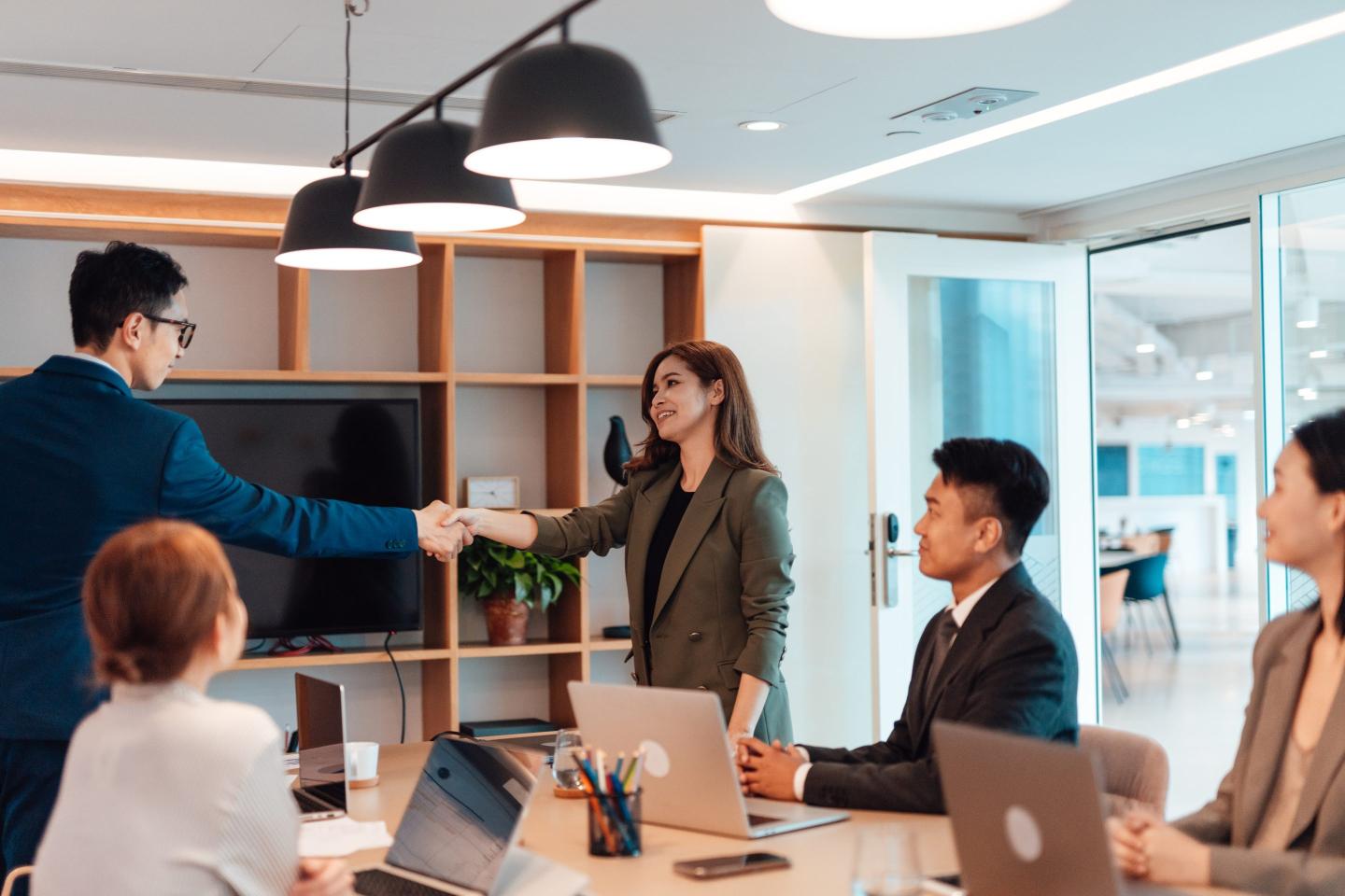 Handshake for successful partnership and business agreement