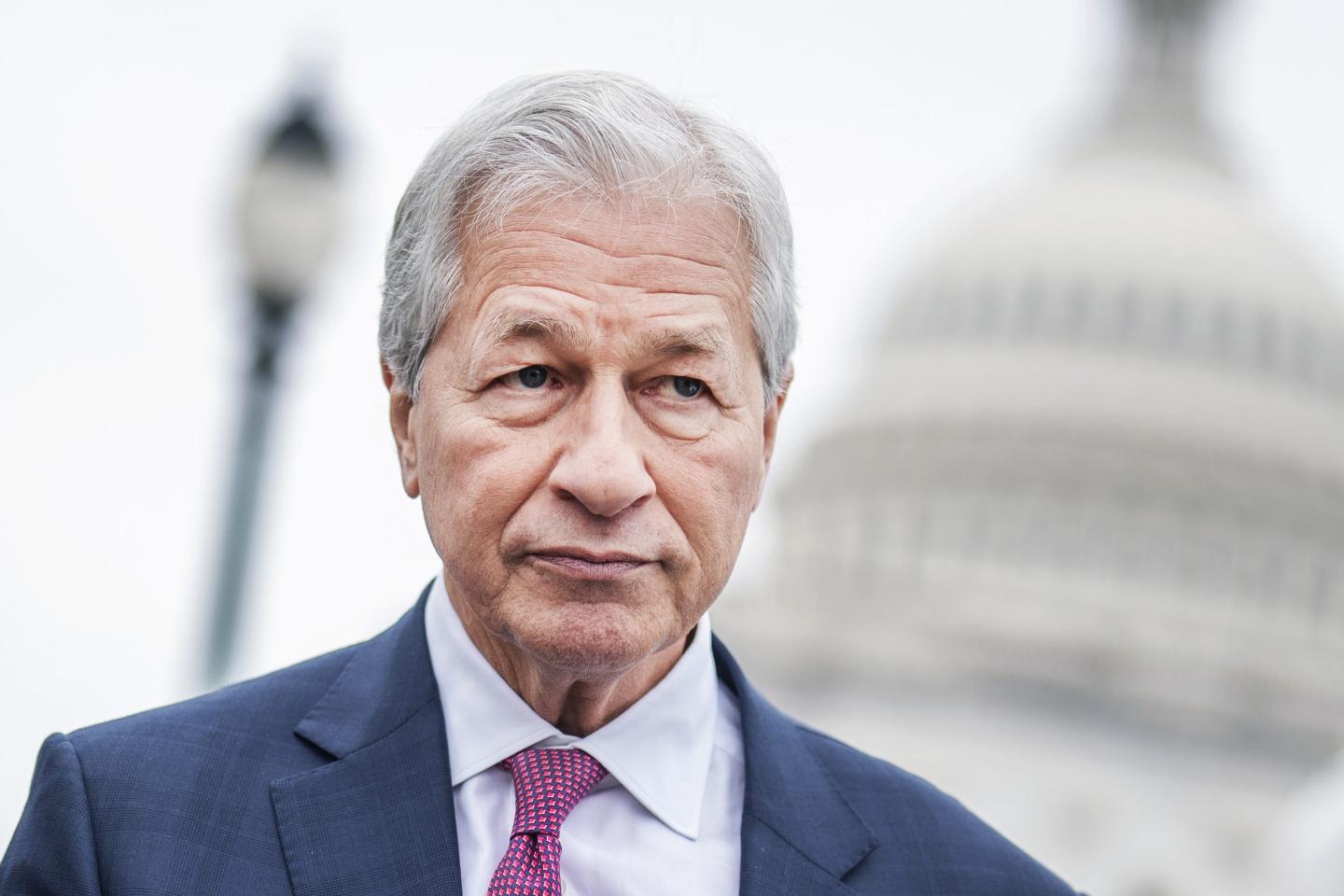 Jamie Dimon with Capitol building in background