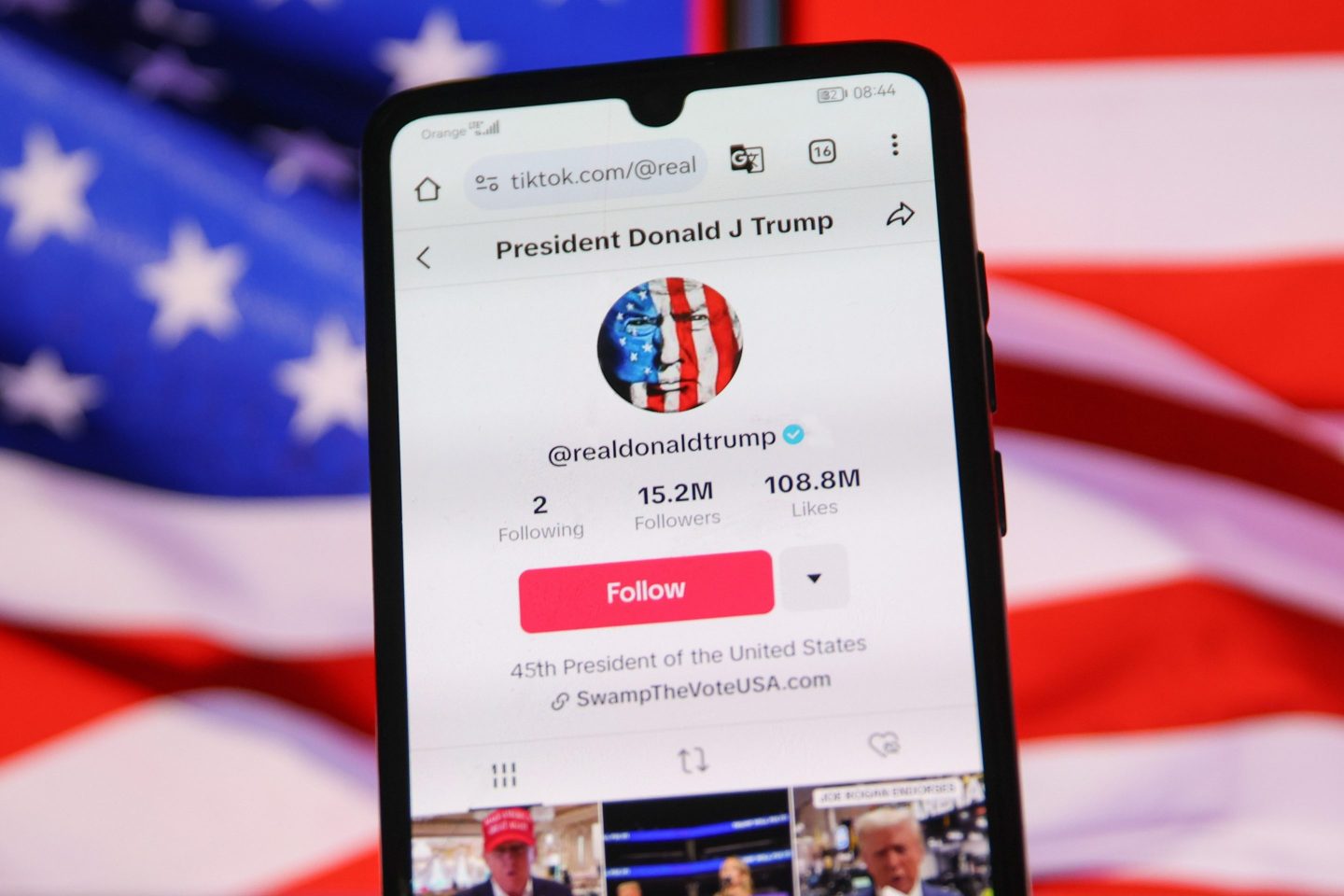 Donald Trump's TikTok account
