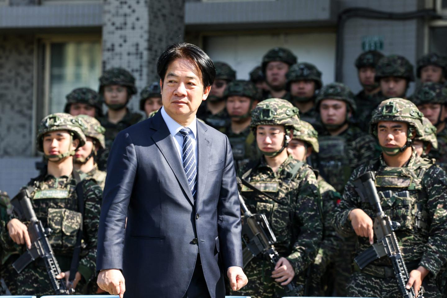 Taiwan's president Lai Ching-te during a visit to the Songshan military airbase in Taipei on March 21, 2025. (Photo: I-Hwa Cheng/AFP/Getty Images)