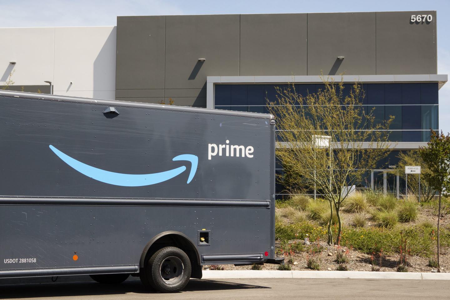 An Amazon Prime truck parked