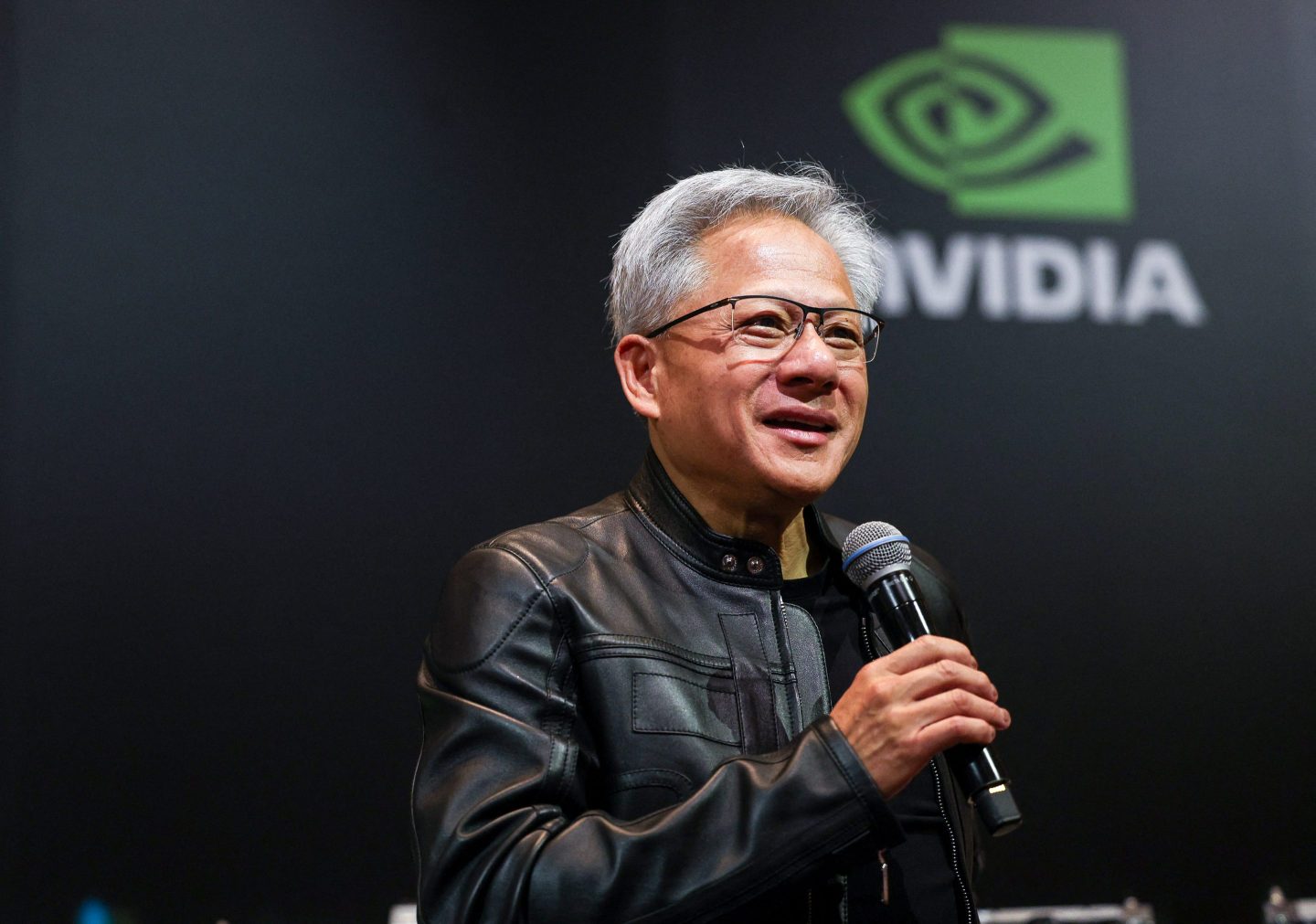 Jensen Huang, cofounder and CEO of Nvidia Corp., speaks during a news conference in Taipei on May 21.