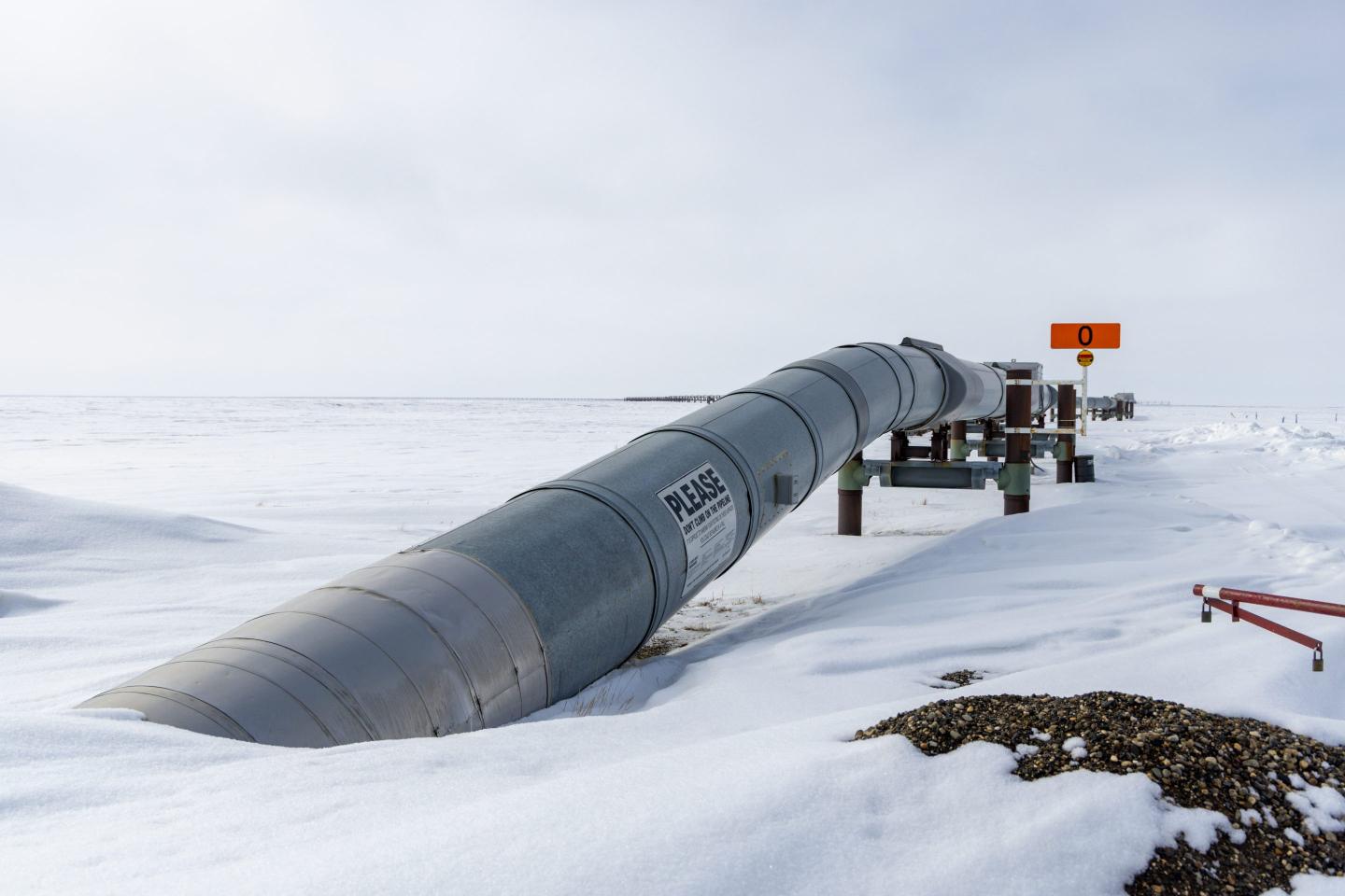 A view at the beginning point of the Trans Alaska Pipeline System