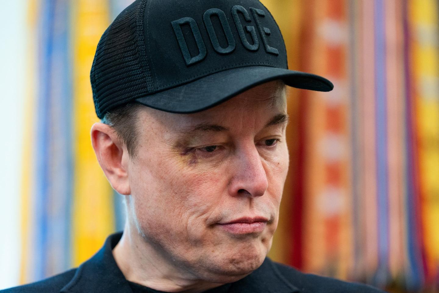 Elon Musk looks on during a news conference with US President Donald Trump in the Oval Office of the White House in Washington, DC, on May 30, 2025.