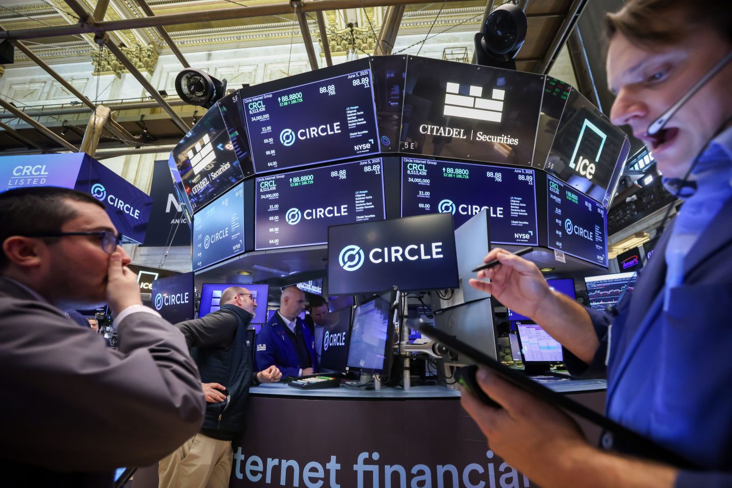 Traders on the floor of the New York Stock Exchange on Thursday.