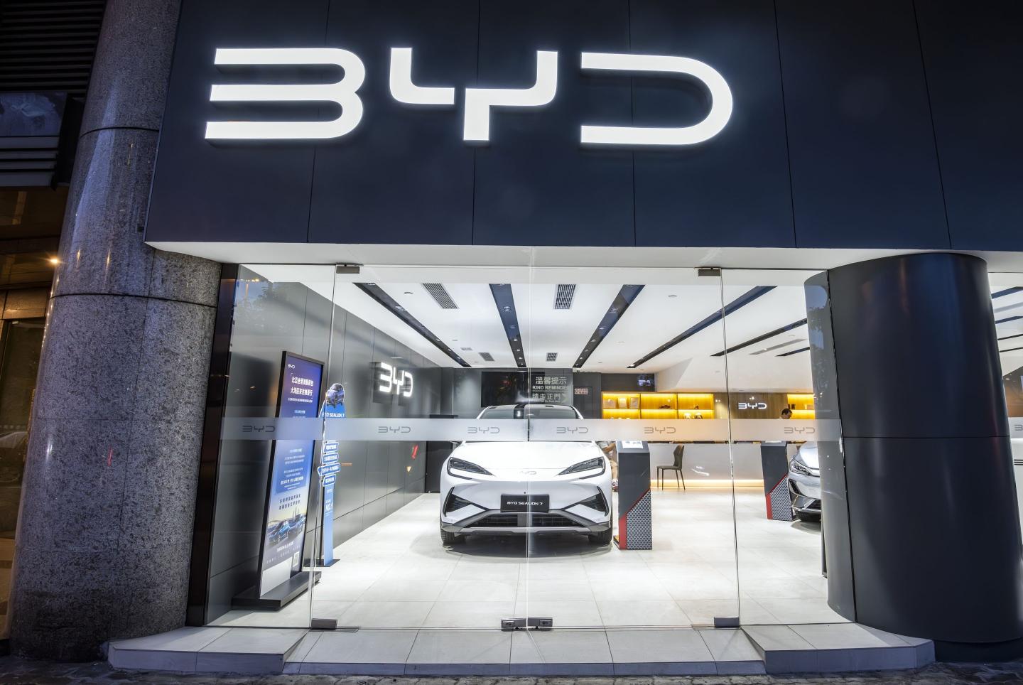 Photo: Electric cars made by BYD, Hong Kong, China.
