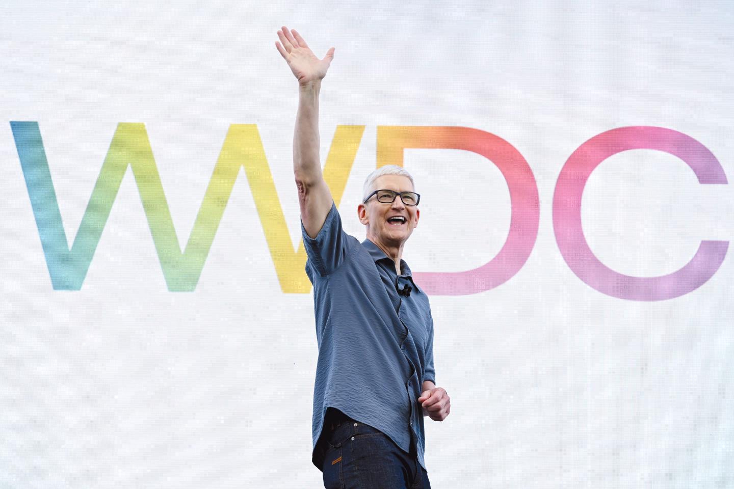 Apple CEO Tim Cook during the company's annual developer conference in Cupertino, Calif. on June 9, 2025. (Photo: David Paul Morris/Bloomberg/Getty Images)