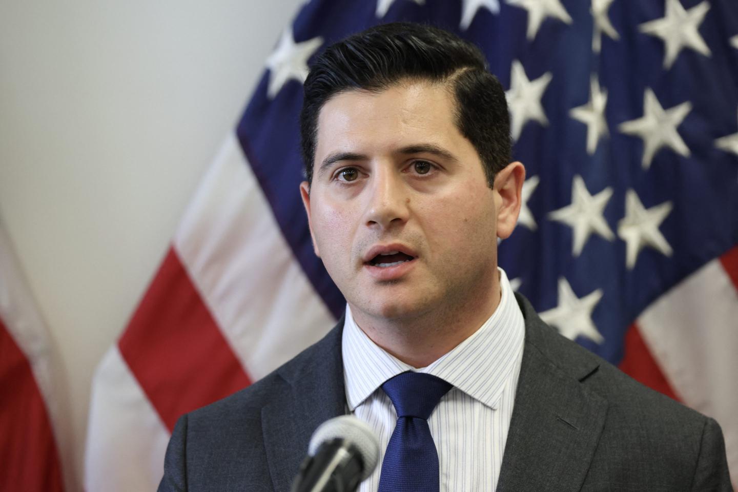 US Attorney for the Central District of California Bilal Essayli, speaks during a news conference