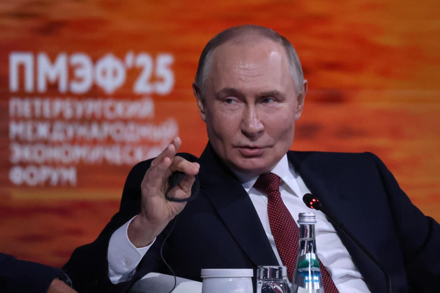 Russian President Vladimir Putin at an economic forum