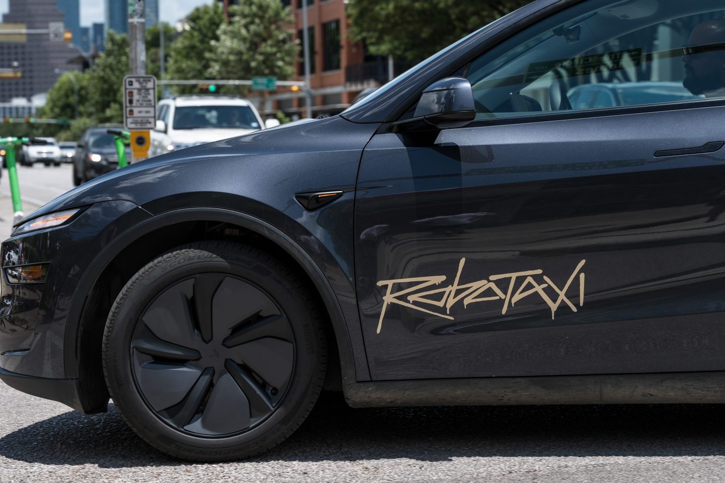 A vehicle Tesla is using for robotaxi-testing purposes in Austin, on June 20, 2025.