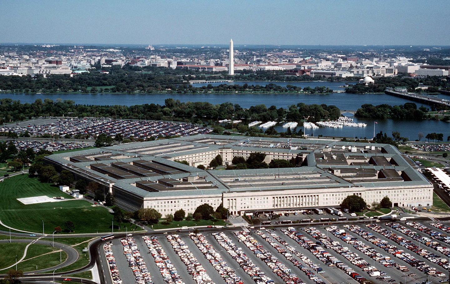Aerial View From Over Arlington, VA Of The Pentagon