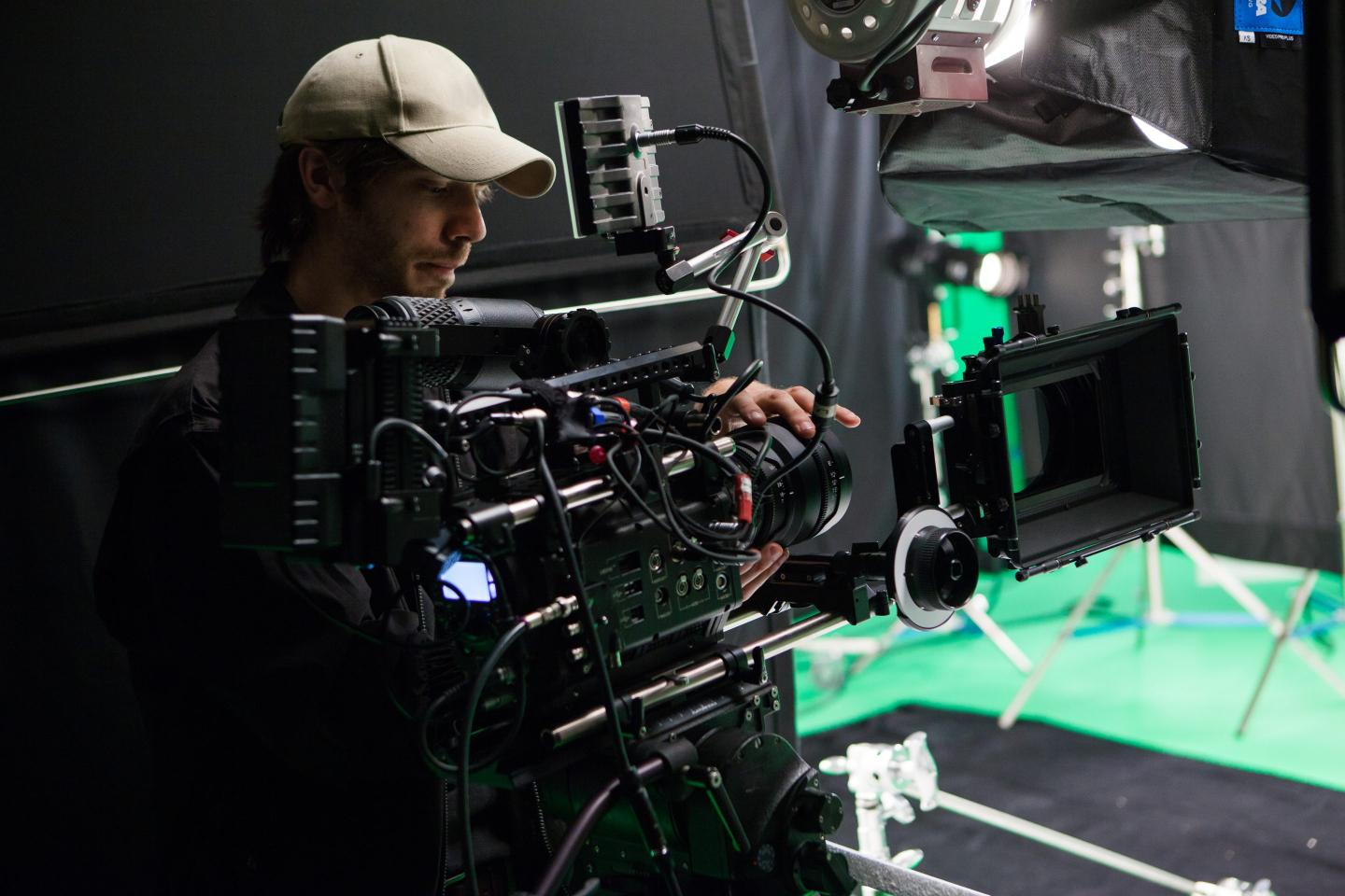 man filming