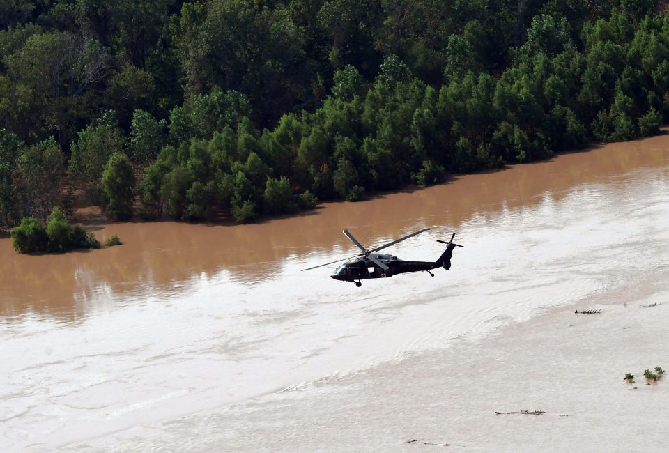 Helicopters on a rescue mission