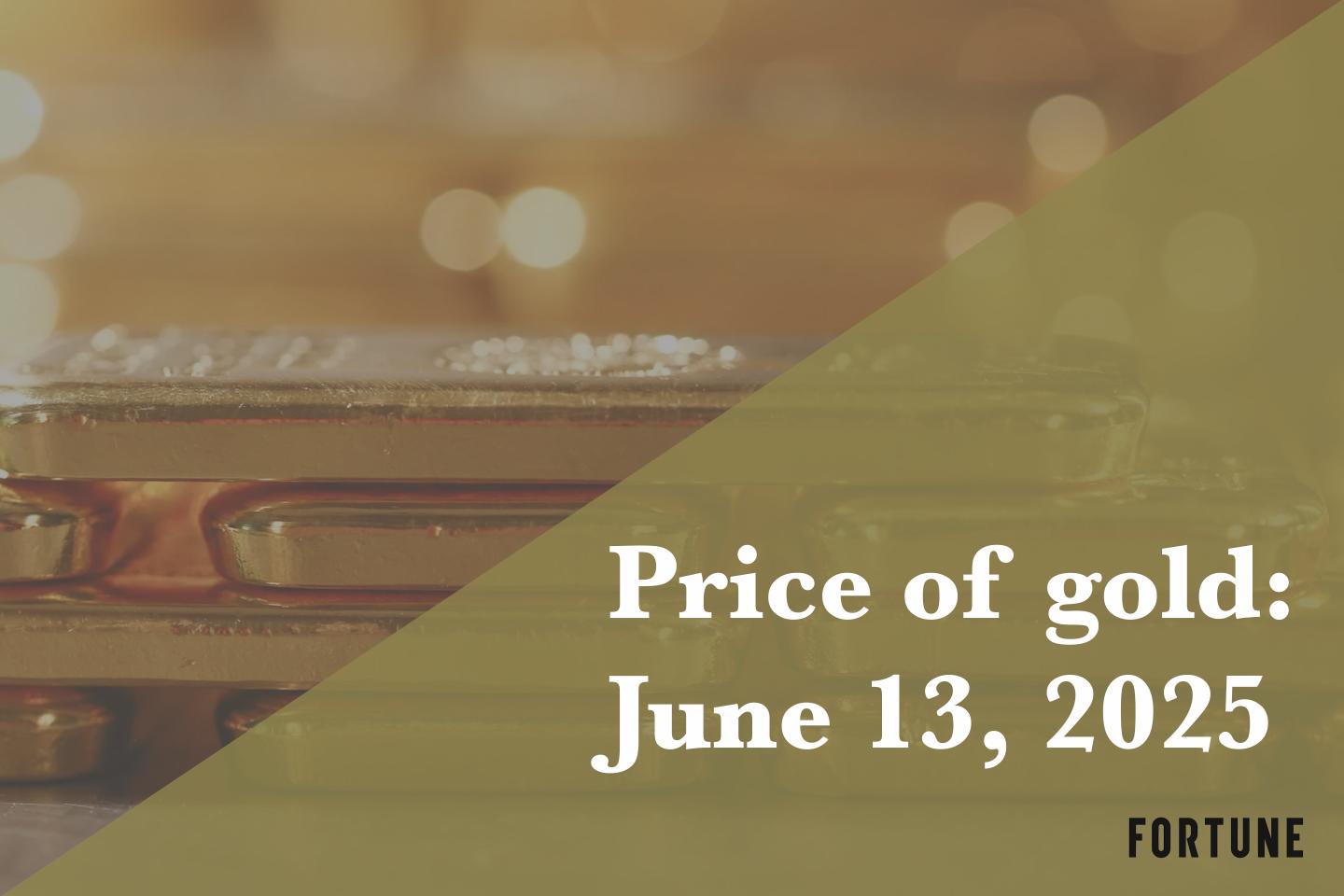 Current price of gold as of June 13, 2025