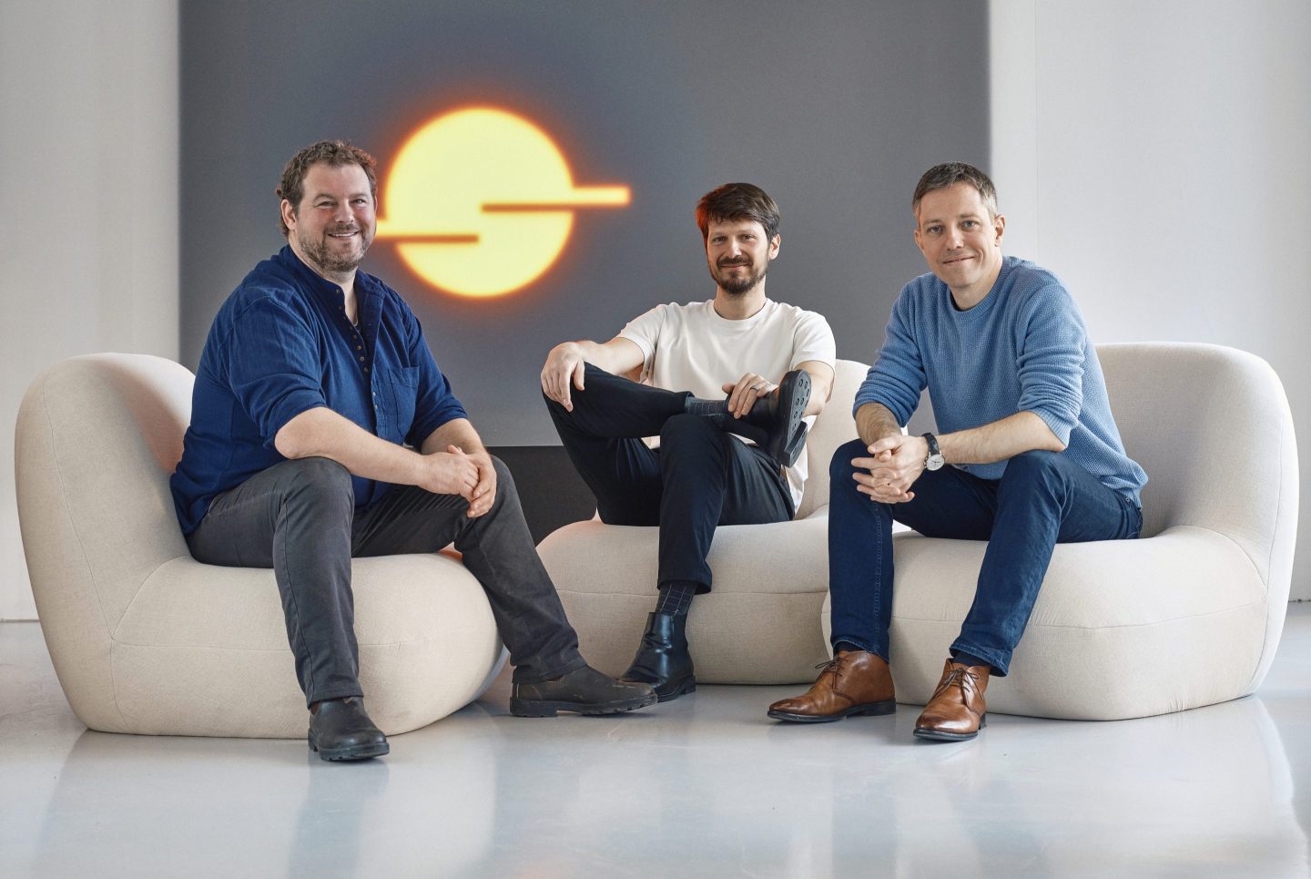 Sunrise Robotics cofounders from left: Joe Perrott, Tomaz Stalfo, and Marko Thaler.