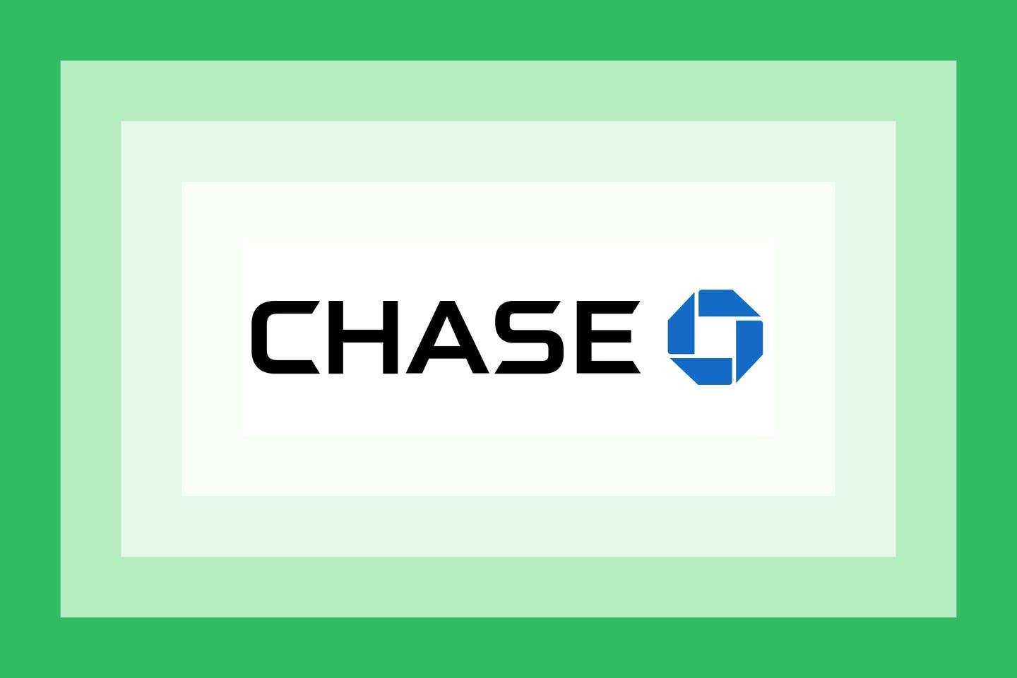 The Chase logo on a green layered background.
