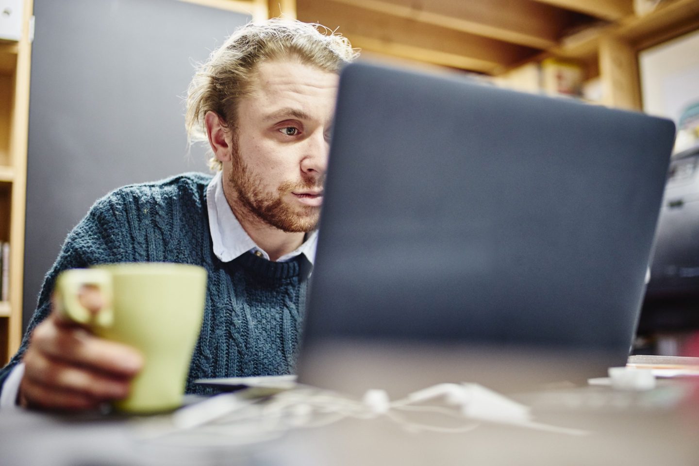 Man staring at computer