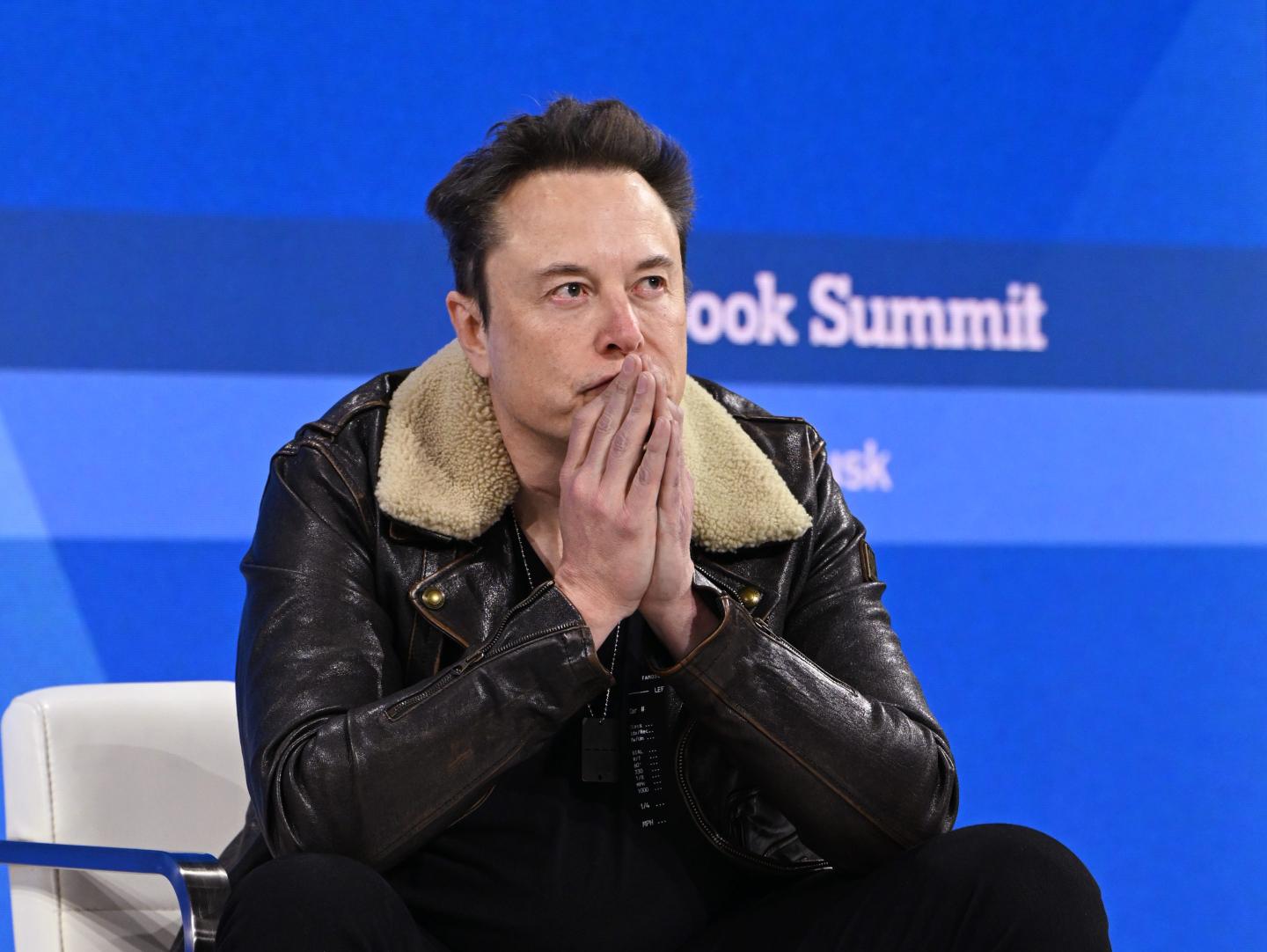 Elon Musk speaks onstage during The New York Times Dealbook Summit 2023 at Jazz at Lincoln Center on November 29, 2023 in New York City.