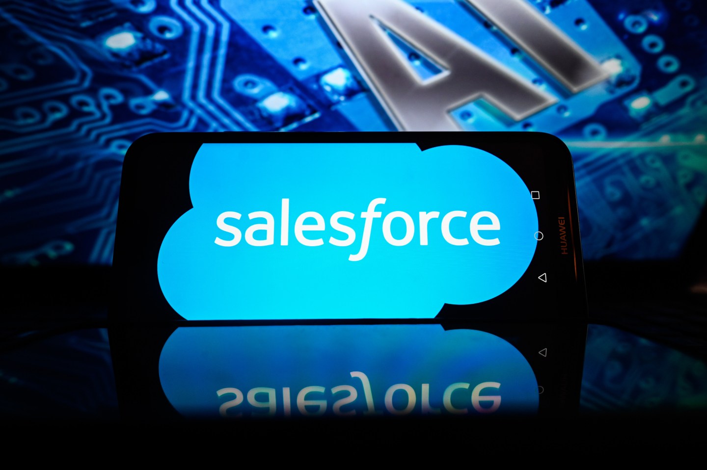 Salesforce logo displayed on a smartphone screen