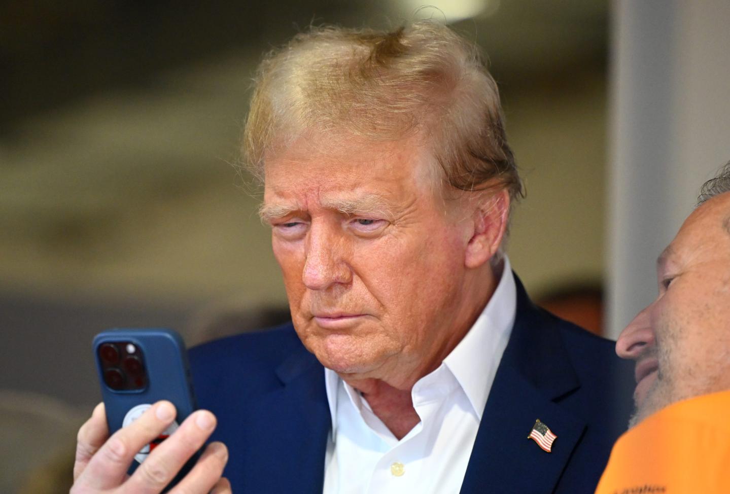 Donald Trump talks on the phone