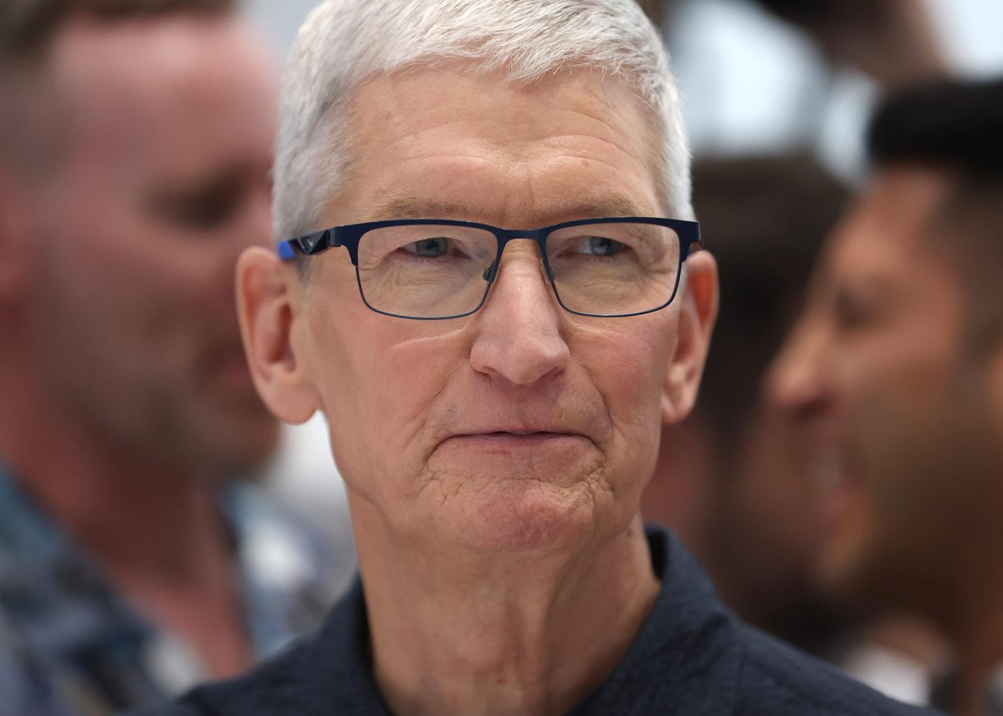 Tim Cook grimacing