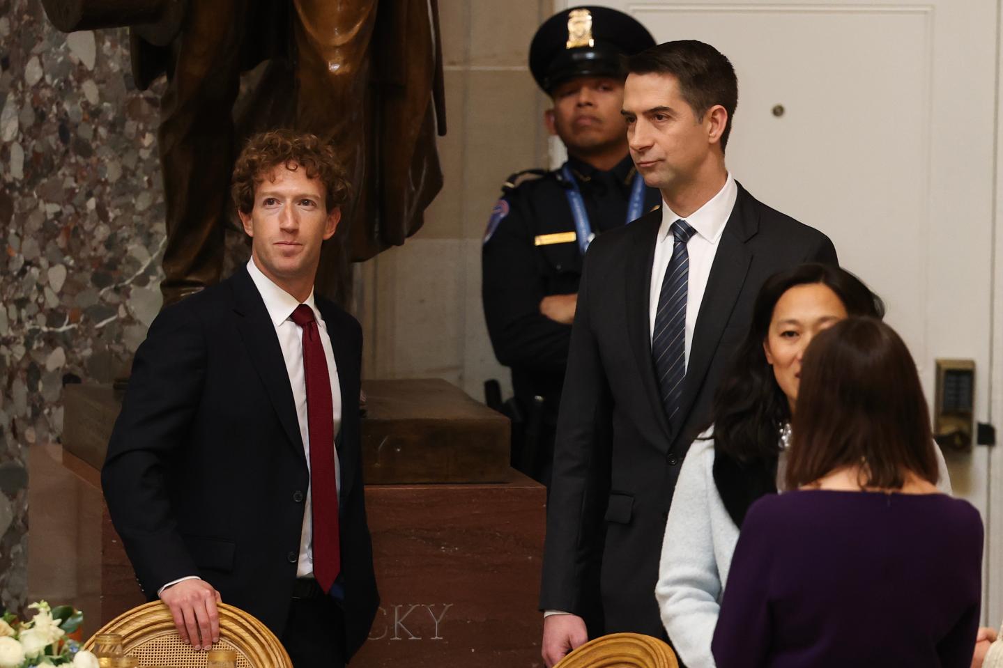 Mark Zuckerberg in a red tie.