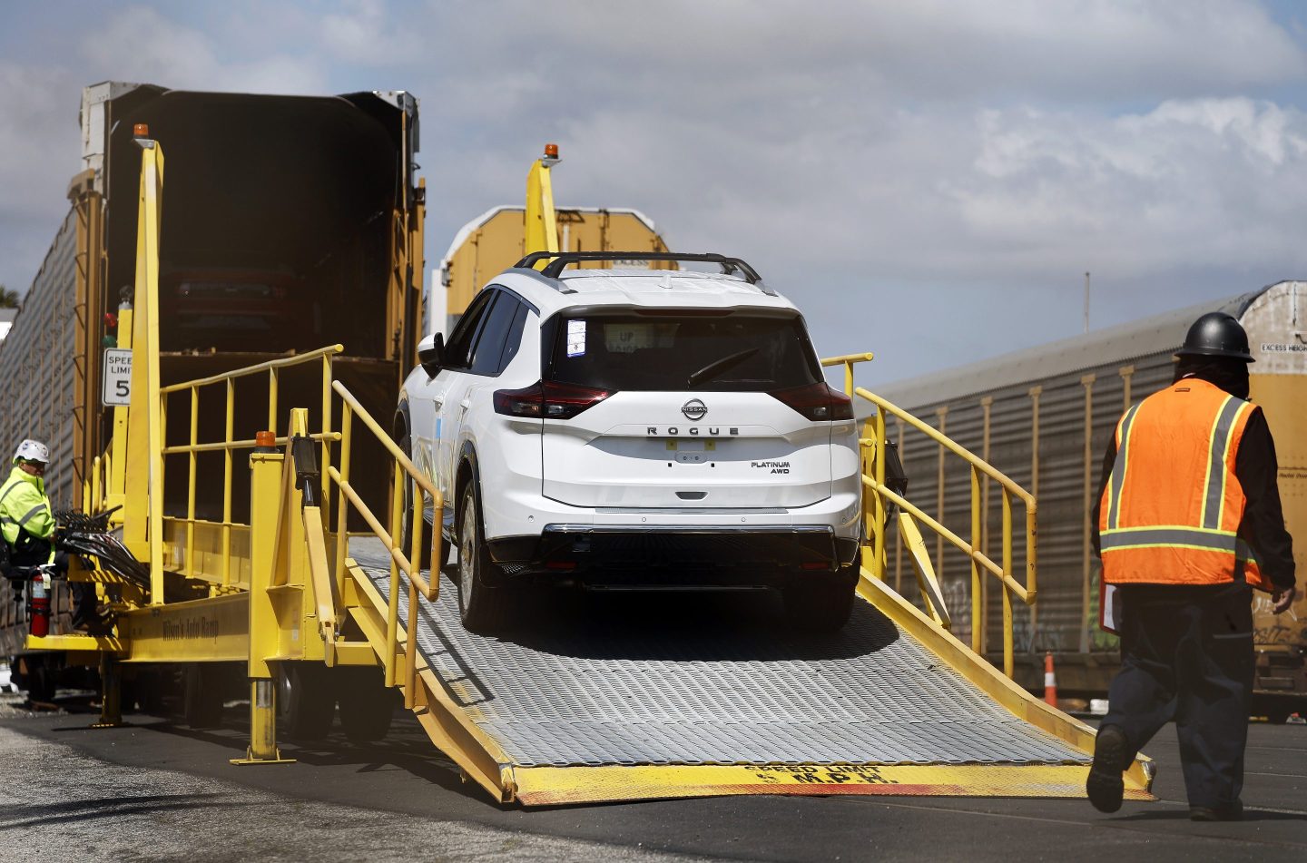 A Nissan Rogue being delivered
