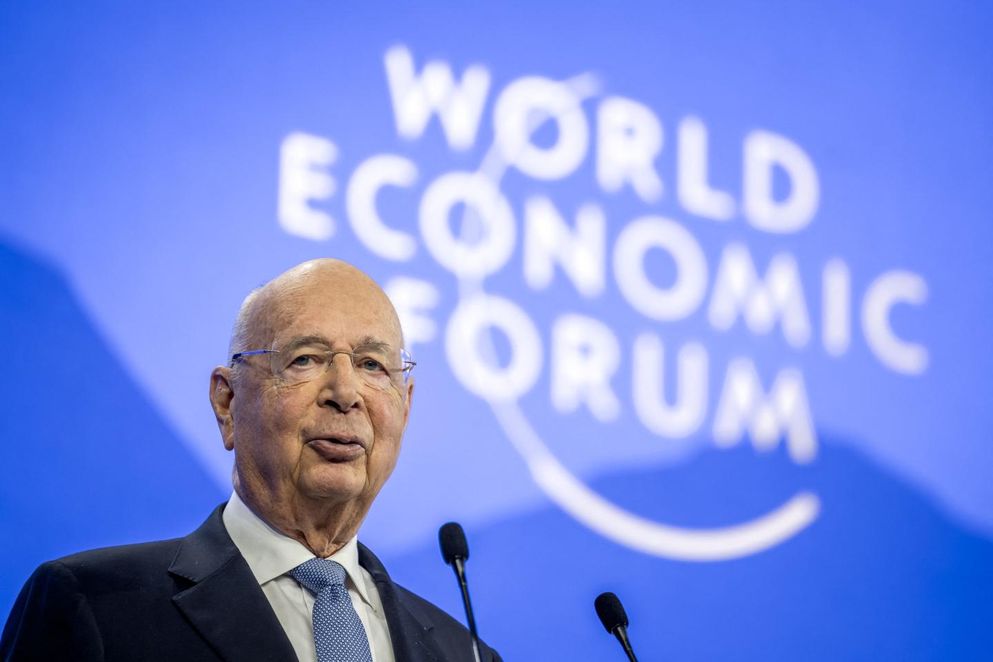 Klaus Schwab on stage