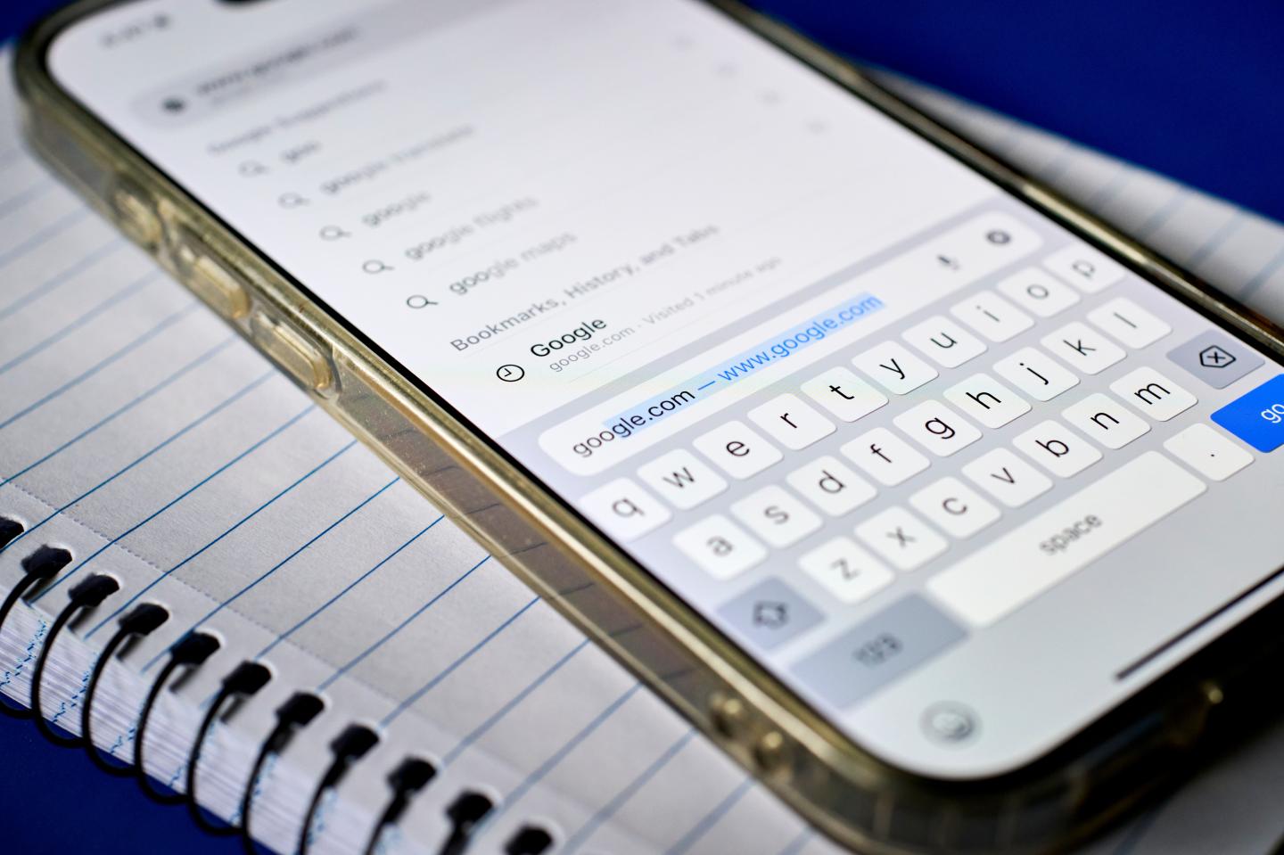 Google Search open on an iPhone.