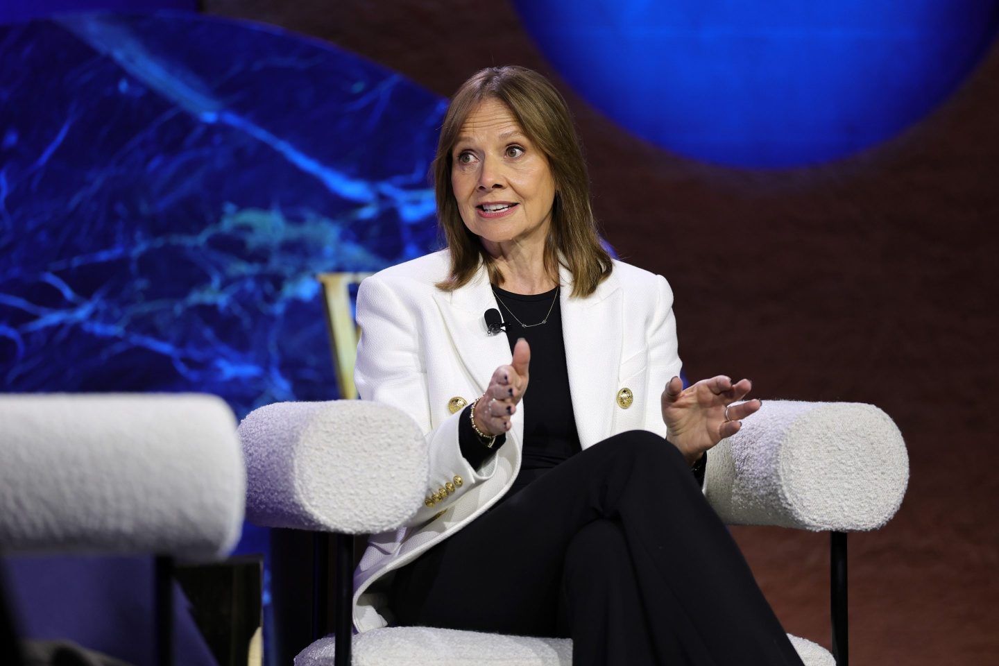Mary Barra speaks onstage during WSJ's Future of Everything 2025 at The Glasshouse on May 28, 2025 in New York City.