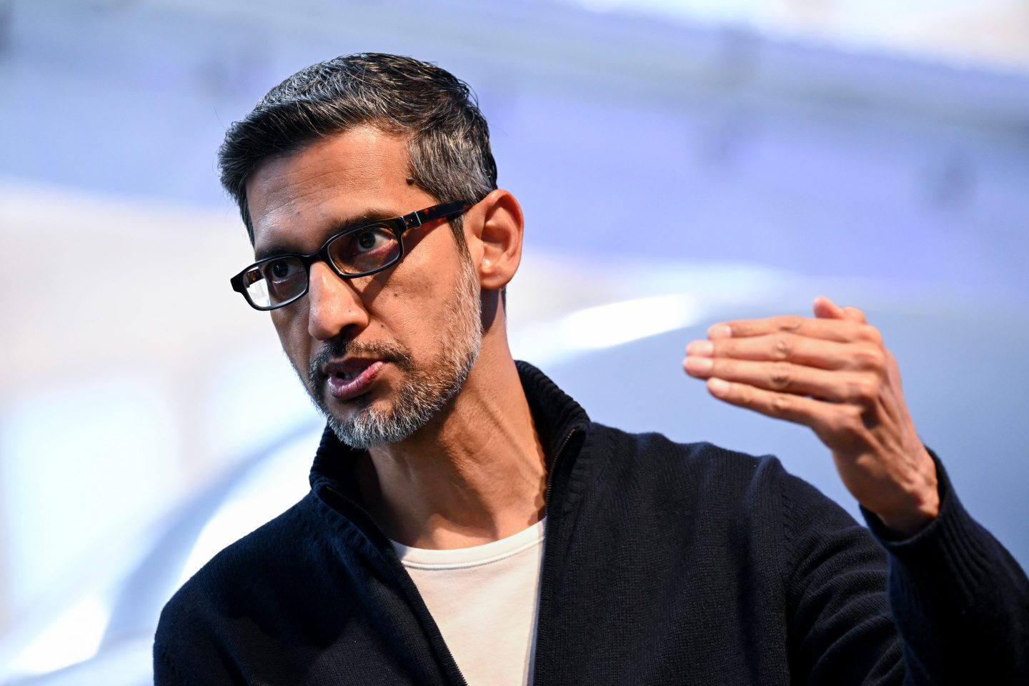 Sundar Pichai gestures