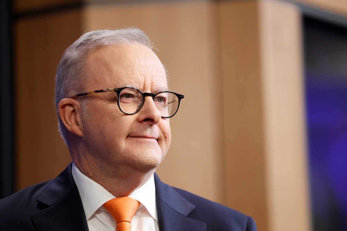 Anthony Albanese, Australia's prime minister, during an address at the National Press Club in Canberra, Australia, on Tuesday, June 10, 2025.