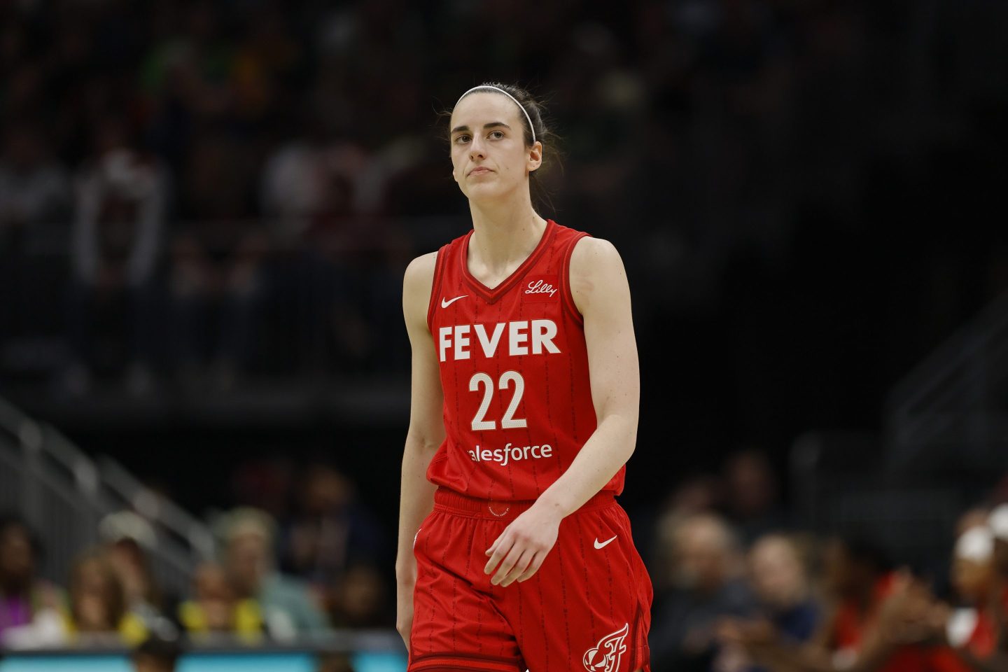 Caitlin Clark on the court