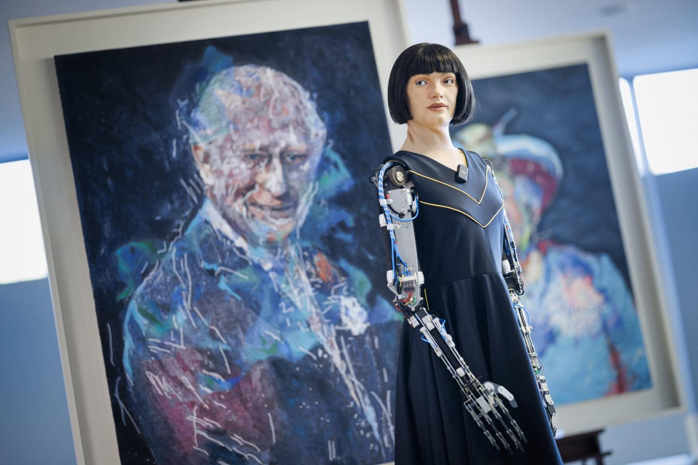 Humanoid robot Ai-Da that sold first robot art at auction for over $1 million now says it’s not aiming to ‘replace human artists’