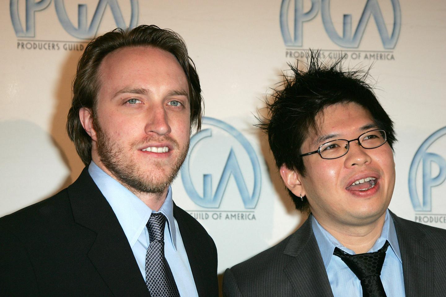 Chad Hurley and Steven Chen wearing suits