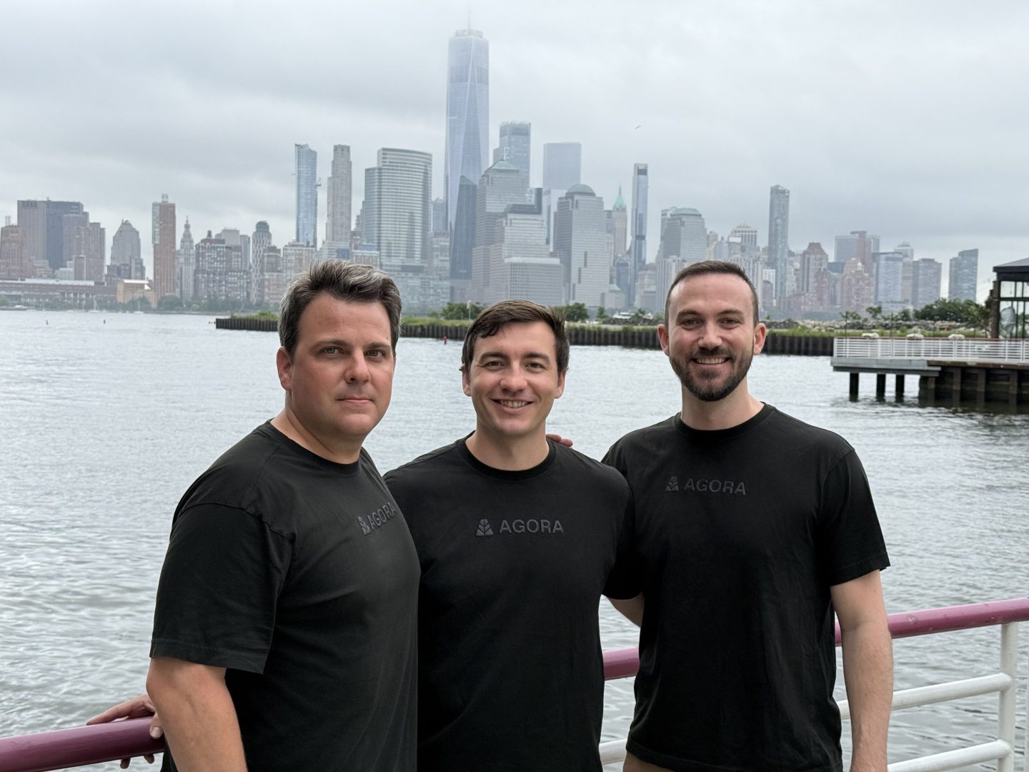 From left: Agora cofounders Joe McGrady, Nick van Eck, and Drake Evans.