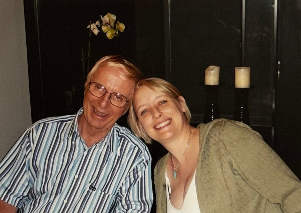 Accenture CEO Julie Sweet and her father in a candid family photo