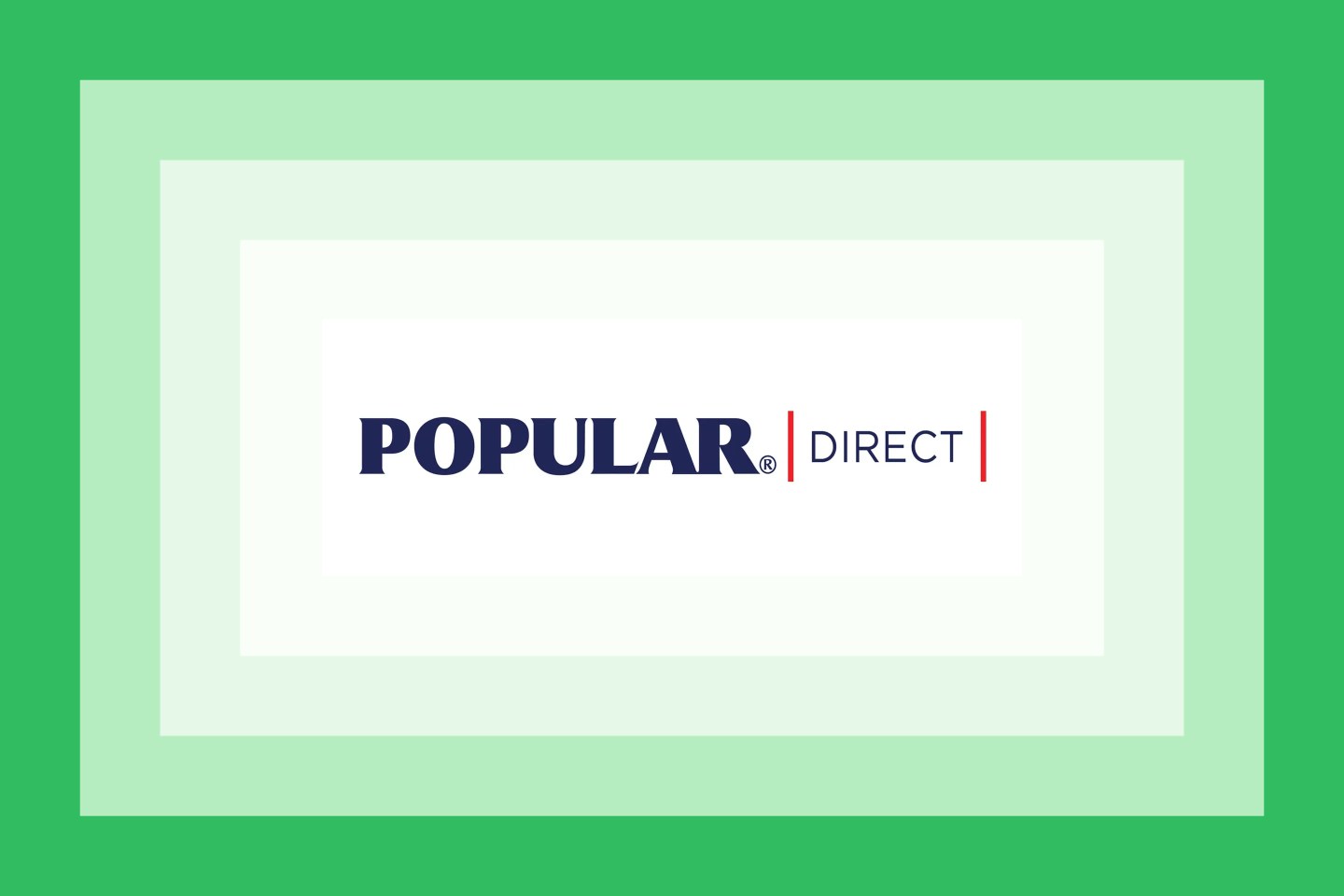 The Popular Direct logo on a green layered background.