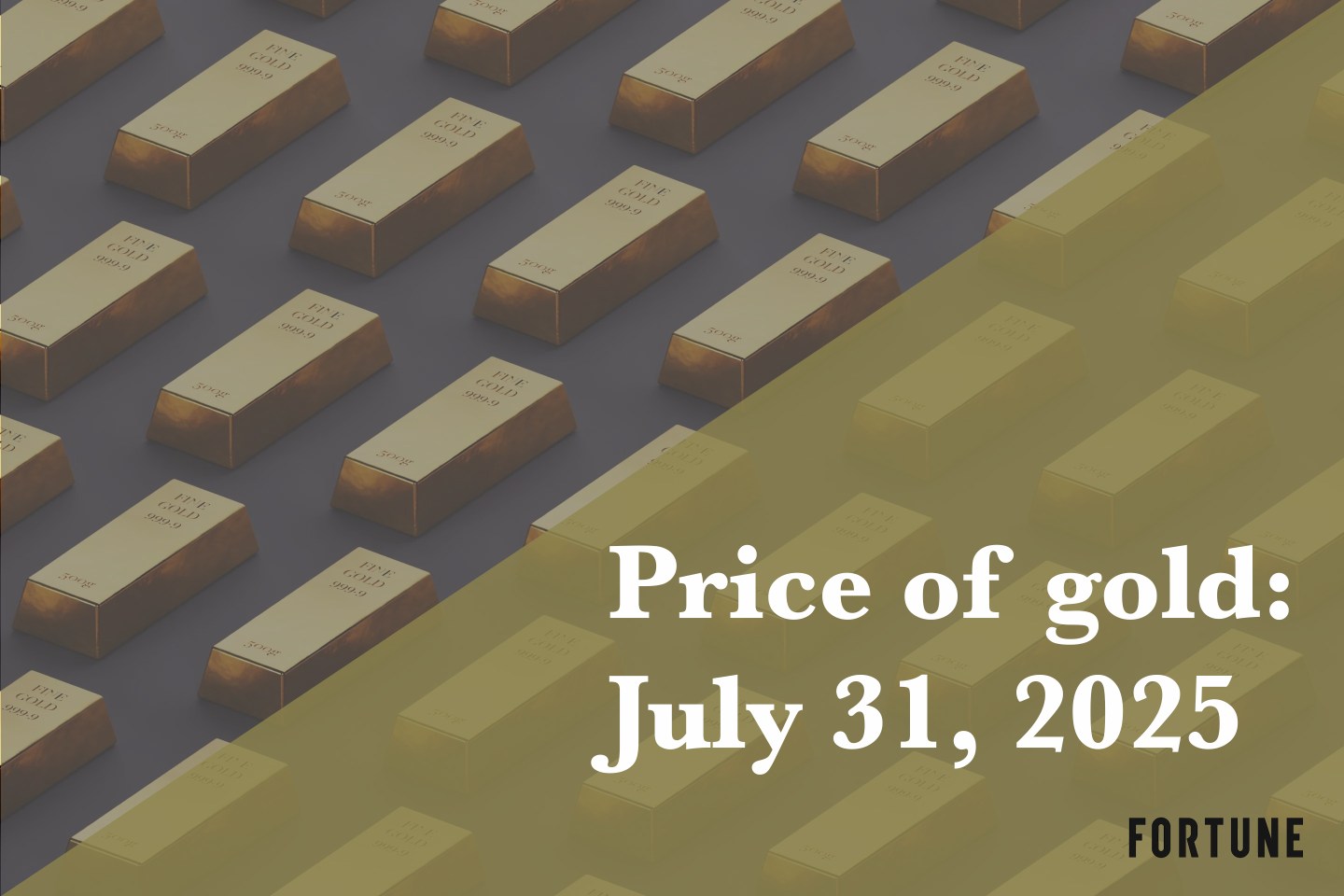 An array of gold bars.