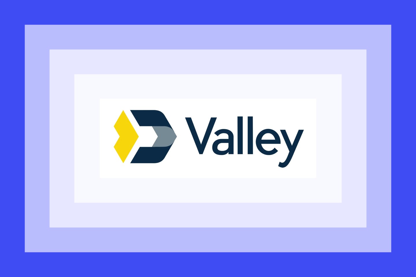 The Valley Direct Bank logo on a blue and purple layered background.