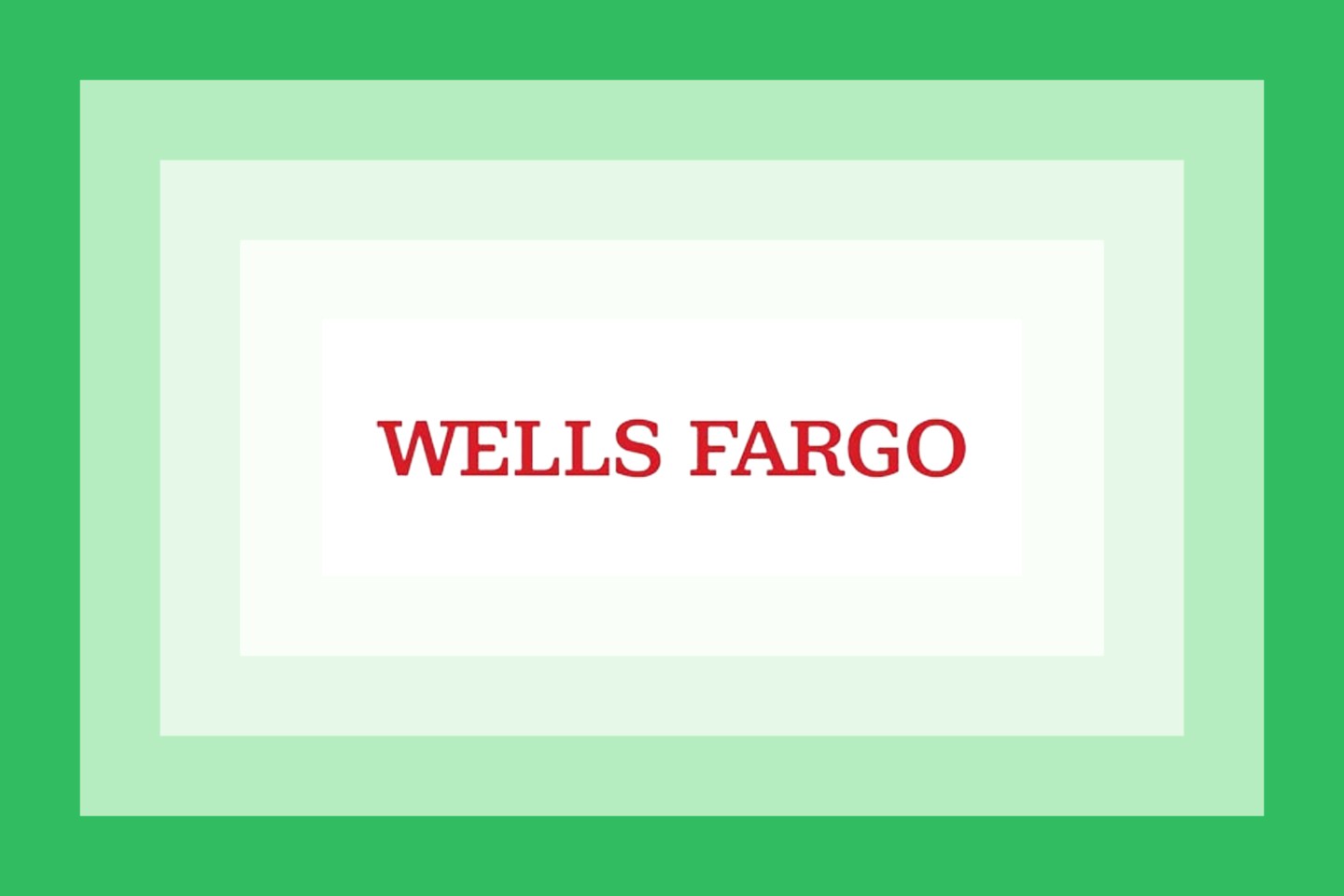The Wells Fargo logo on a green layered background.