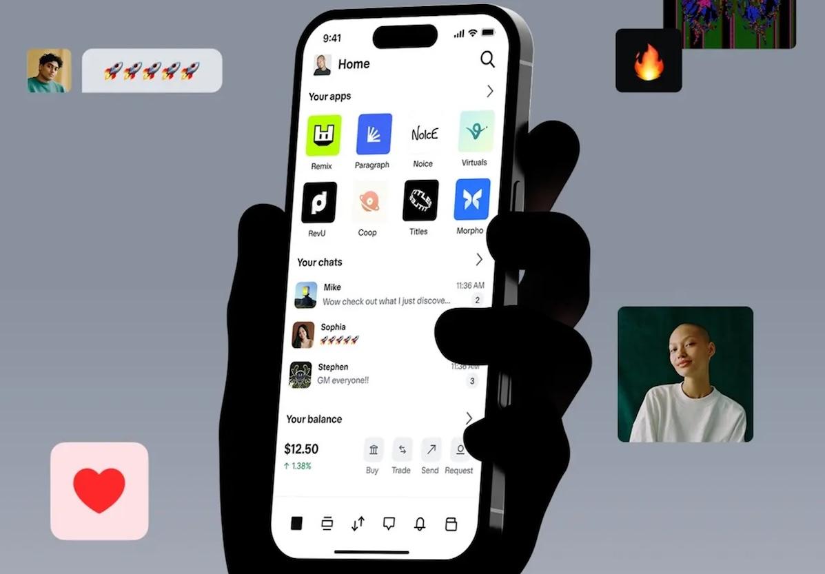 Base app on phone screen