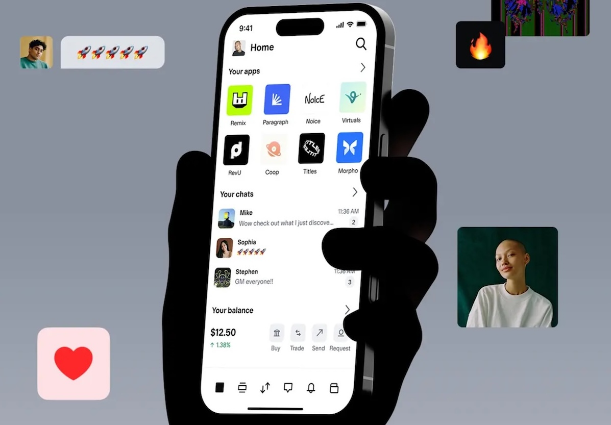 Base app on phone screen