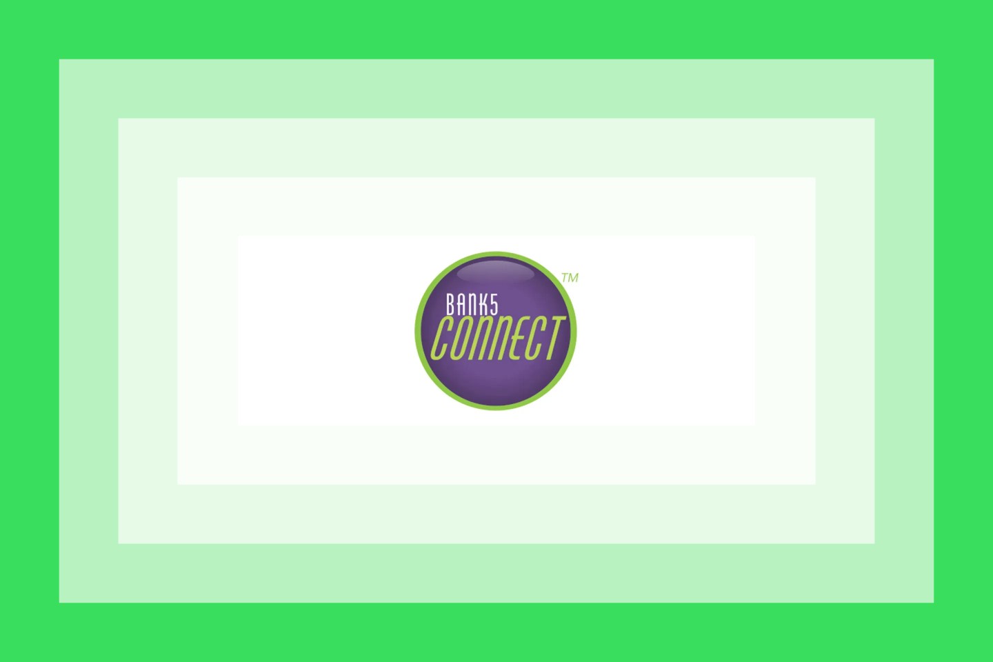 The Bank5 Connect logo on a green layered frame.