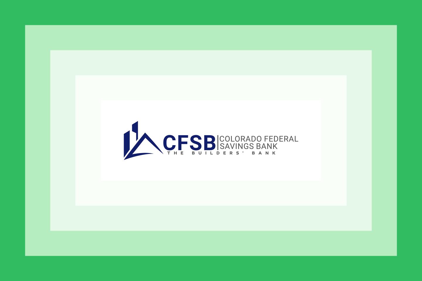 The Colorado Federal Savings Bank logo on a green layered frame.