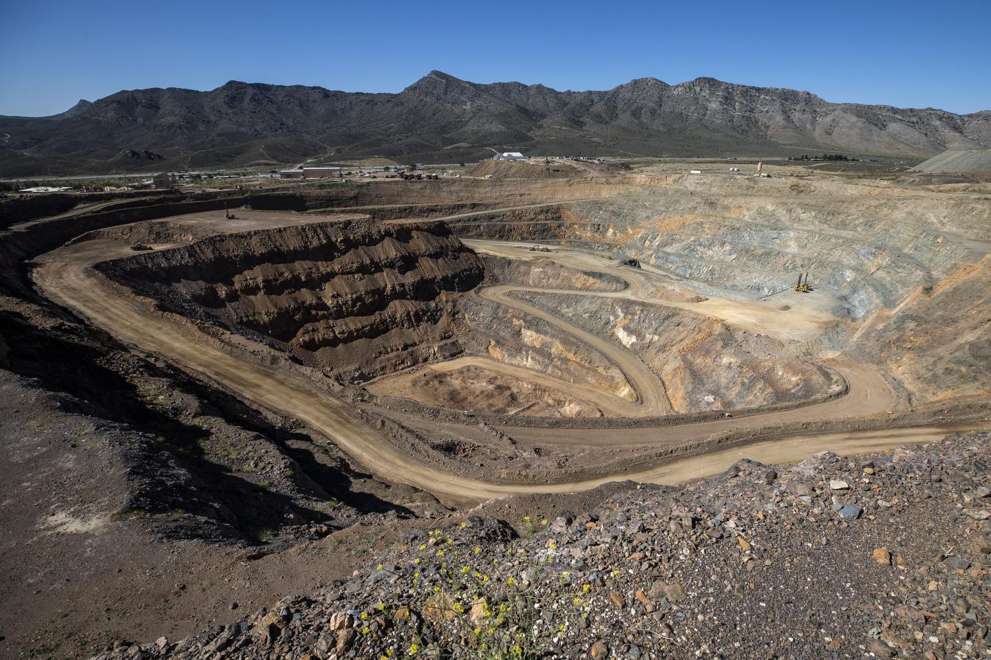 MP Materials' Mountain Pass mine is pictured overhead in California.