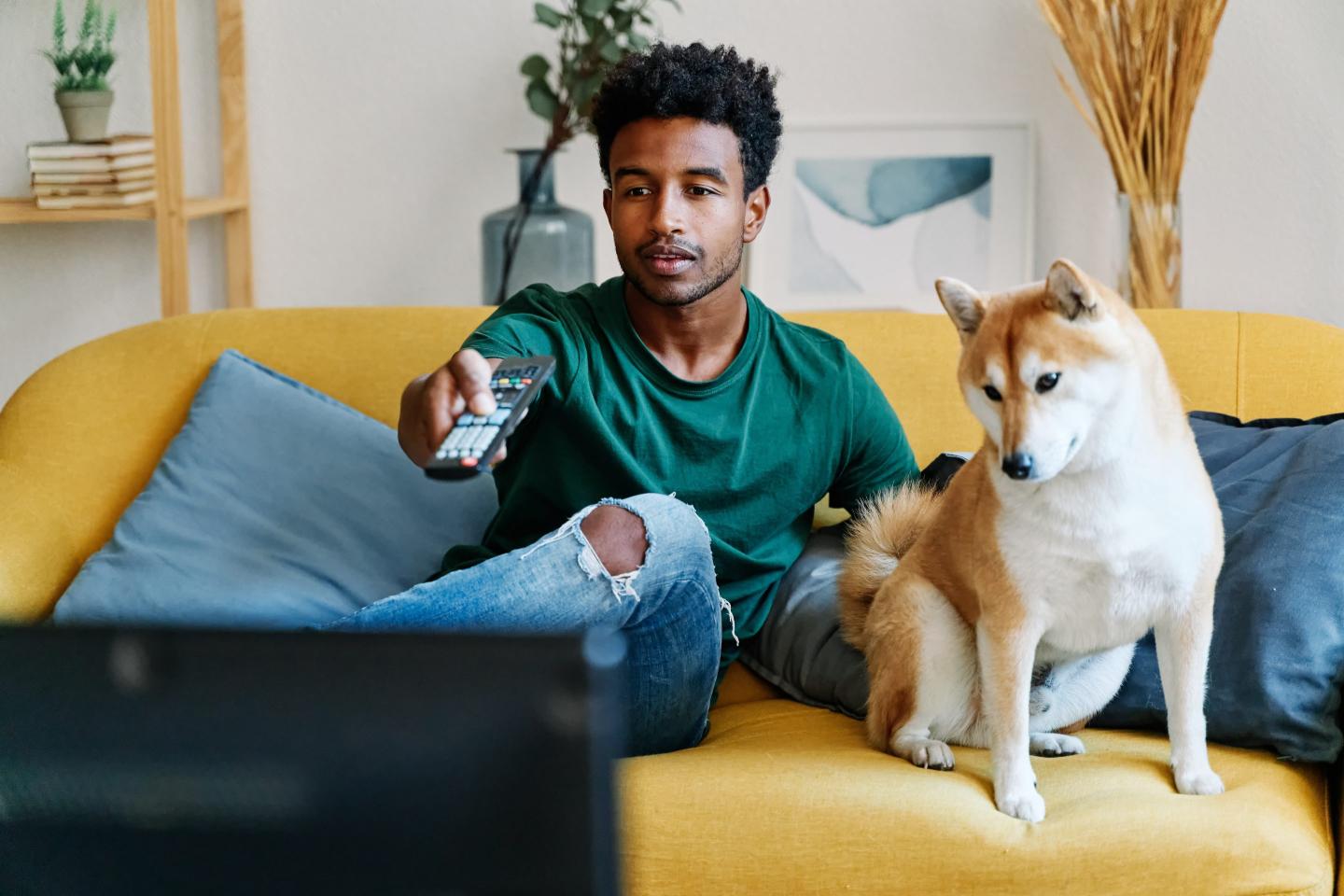 person watching TV