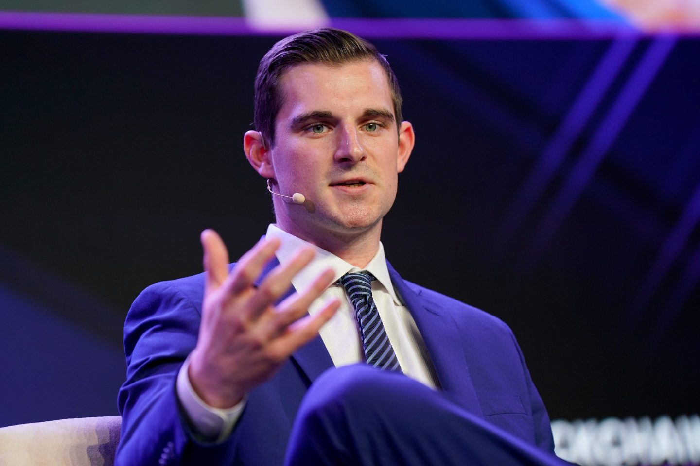 Bo Hines, former crypto liaison for President Donald Trump, at a conference in March.