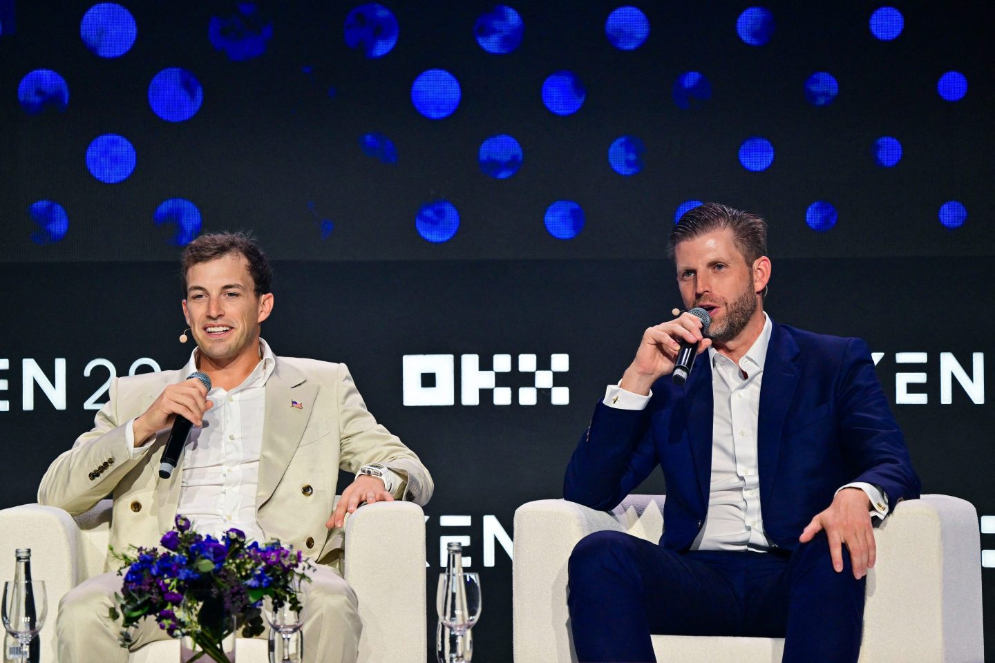 World Liberty Financial cofounders Zach Witkoff (left) and Eric Trump.